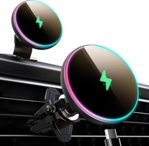 1 Magsafe Car Mount Charger-15W Wireless Car Charger-Magnetic Car Phone Holder