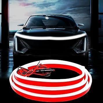 7155WSnabXL._AC_SY355_.jpg Car LED Hood Light Strip 70 cm 12V Flexible Waterproof Daytime Running Lights for Car Universal Engine Cover Decoration Accessories for Cars SUVs Trucks Dynamic Scan Startup Effect White