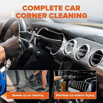Tornado Car Cleaning Gun Air Blaster for Car Detailing Essential Car Detailing Kit and Supplies HighPressure Air Tools for Efficient Car Cleaning Kit Tornado Air Gun for Dust and Dirt Removal SV