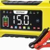 NEXPEAK NC215 15Amp Battery Charger Trickle Charger Car Battery Charger 12V 24V LiFePO4 Lead Acid Portable 9Stage Smart Battery Maintainer wTemp Compensation for Car Truck Lawn Mower Boat Marine
