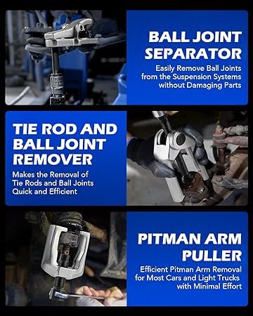 OMT 5in1 Ball Joint Separator Pitman Arm Puller Tie Rod End Tool Set for Front End Service Splitter Removal Kit RD06