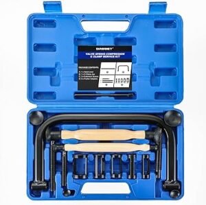 DASBET Valve Spring Compressor Valve Lapper Set with 4 Suction Plates Spring Clamp Service Kit with C Clamp for Motorcycle ATV Car Small Engine Vehicle Equipment Blue