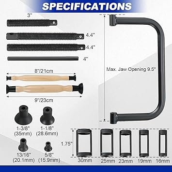 DASBET Valve Spring Compressor Valve Lapper Set with 4 Suction Plates Spring Clamp Service Kit with C Clamp for Motorcycle ATV Car Small Engine Vehicle Equipment Blue