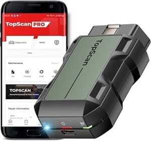 TOPDON TopScan Pro OBD2 Scanner Bluetooth for iOS Android Diagnostic Scan Tool for All Cars Car Code Reader with Reset Scanner 13+ Reset Service 2024 Upgraded Version of Topscan Lite