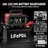YONHAN Battery Charger 010 Amp Upgraded 12V24V LiFePO4 Lead Acid Car Battery Charger wLarge Display Screen FullyAutomatic Smart Trickle Charger Automotive Battery Maintainer