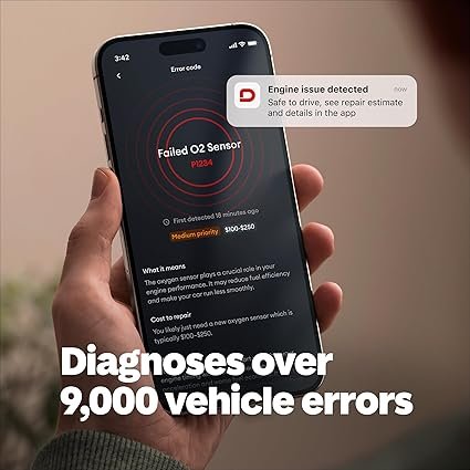 DIMO GPS Vehicle Tracker with RealTime Location OBD2 Wireless Scanner AIPowered Diagnostic Tool for Check Engine Light 9000+ Error Codes Track Driving Habits Battery Fuel Usage