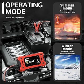 10Amp Car Battery ChargerSupport 1A 6A 010ATrickle Charger for Car Battery 12vFast Battery Chargers Automobile 12voltSmart Lifepo4AGMLithium Battery Chargers for Auto Motorcycle Marine