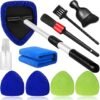 10pcs Windshield Cleaning Tool Inside Car Window Cleaner Wash Kit with 4 Reusable Microfiber Pads 1 Spray Bottle and Extendable Handle Interior Auto Glass Wiper Kit BlueGreen