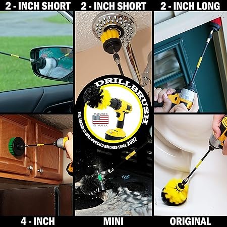 Household Cleaning Kit Drill Brush Set Car Cleaning Kit Attachment Brushes for Power Tools Variety Scrub Brush Set Toilet Brush Cleaning Detailing Brush Set Grout Brush Clean Bathtub