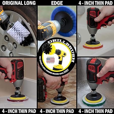 Household Cleaning Kit Drill Brush Set Car Cleaning Kit Attachment Brushes for Power Tools Variety Scrub Brush Set Toilet Brush Cleaning Detailing Brush Set Grout Brush Clean Bathtub